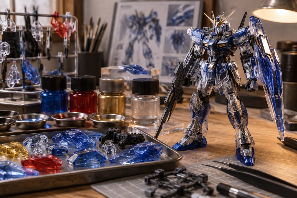 ガンプラのクリアカラーを裏塗装で活かすのイメージ